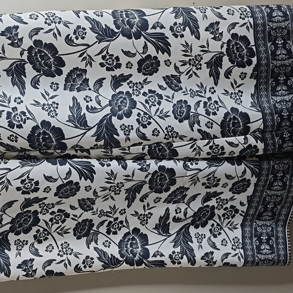 Alex Marie Amara Satin Crepe Black Floral Print High Waist Flat Front Pant Small - Picture 7 of 12